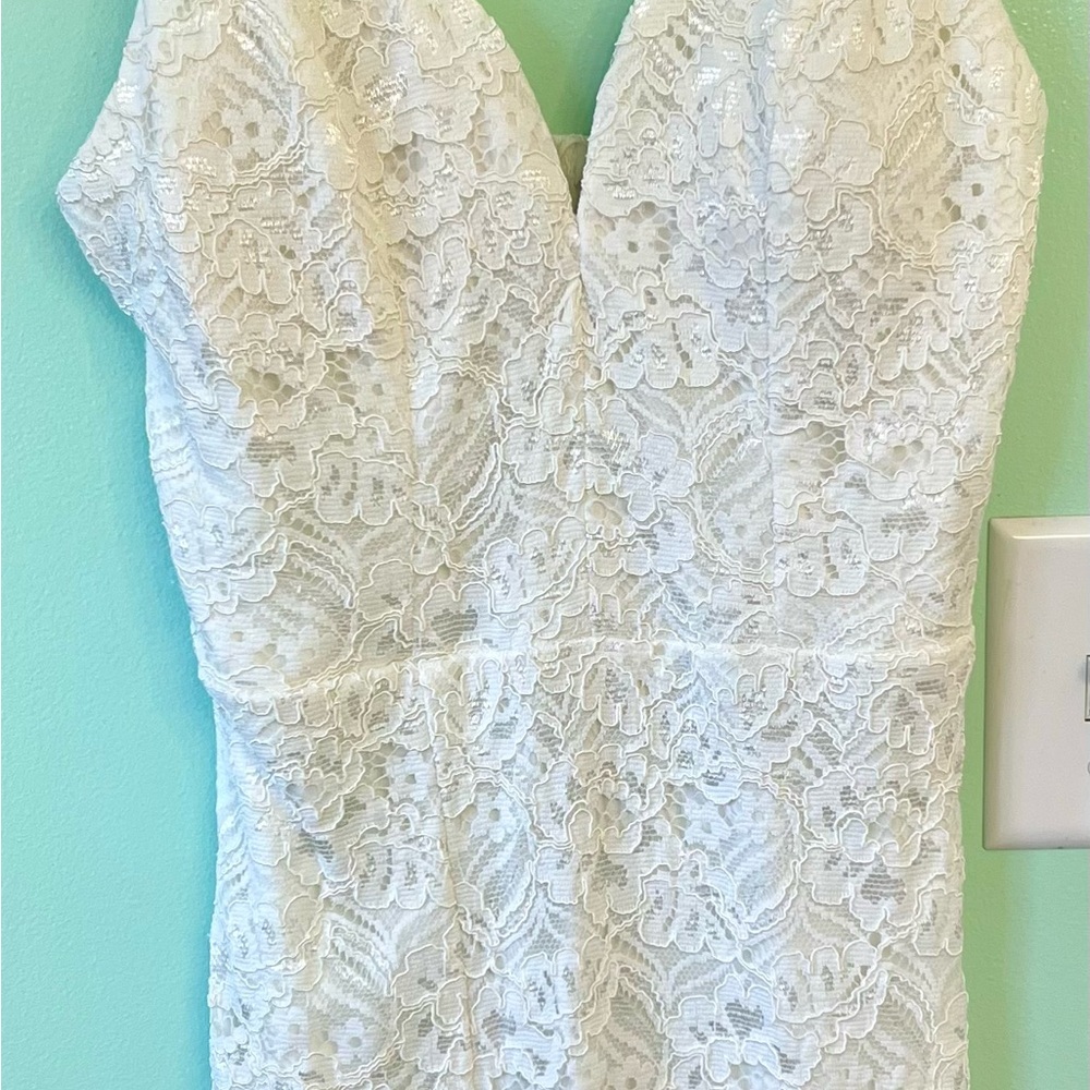 Midnight Doll Ivory Lace Dress – Juniors Size Medium – $15